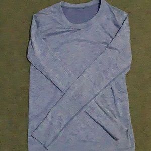 PSYCHIC BLUE/WHITE LONG SLEEVE SWIFTLY SIZE 4 FOR SALE!